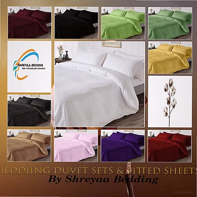 1000TC Luxury Egyptian Cotton Duvet Set+Fitted Sheets Twin Size 5 PCs All Stripe