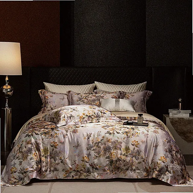100s Cotton Bedding Set 4pcs/lot Duvet Cover Bed Sheet 2 Pillowcases Jacquard