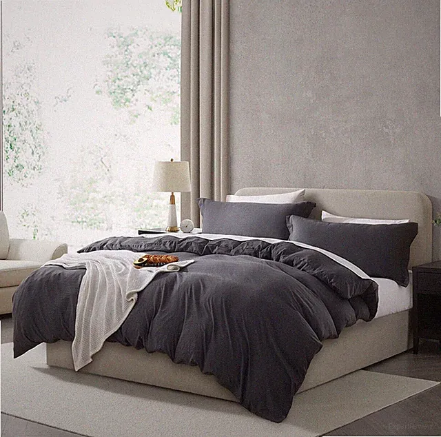 3 Pc Duvet Cover Set, King/Queen Soft Pre-Washed Comforter Cover & Pillow Shams