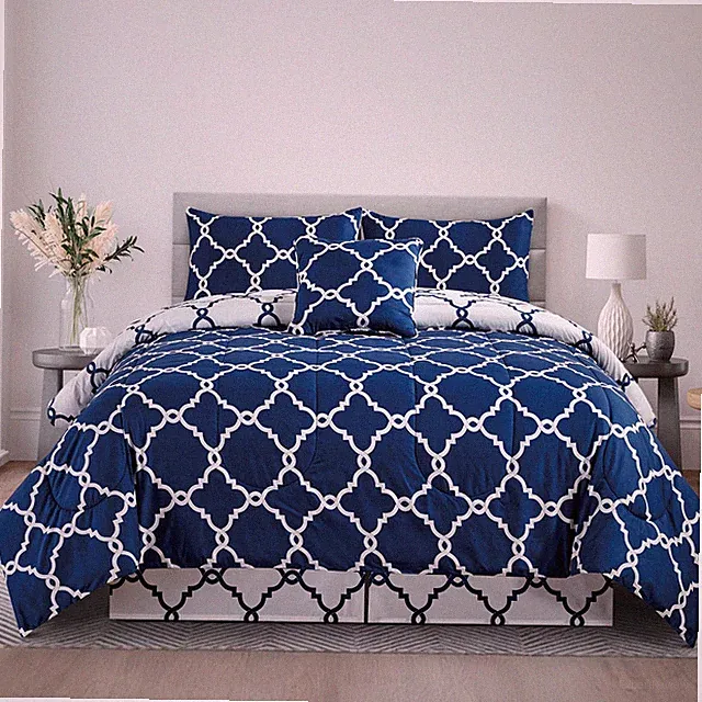 5 Piece Comforter Set Duvet Insert Bedding All Season Reversible Comforter Sets