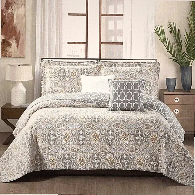 5-Piece Lanza Design Bedspread Quilt Set – Ultra Soft, Lightweight Bedding Set