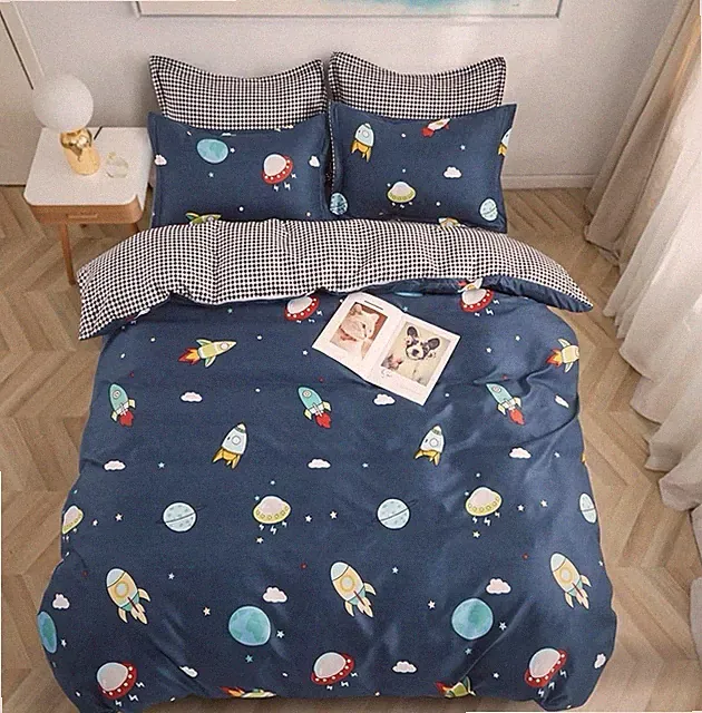 5 Pieces Bedding Set Polyester Simple Luxury Quilt Cover 240x220 Double Twin