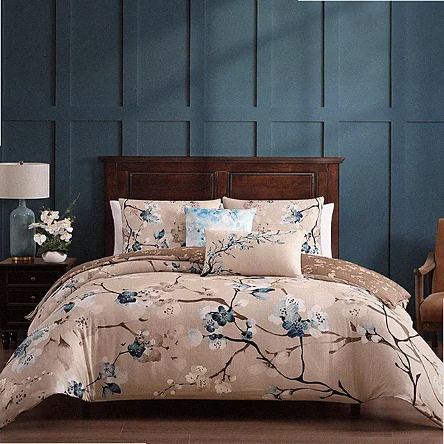 Bebejan Blue Blossom 5 Piece Reversible Comforter Set