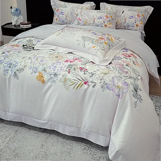 Bedding Set 4 Pcs/lot Pure Cotton Duvet Cover Bed Sheet 2 Pillowcases Wedding