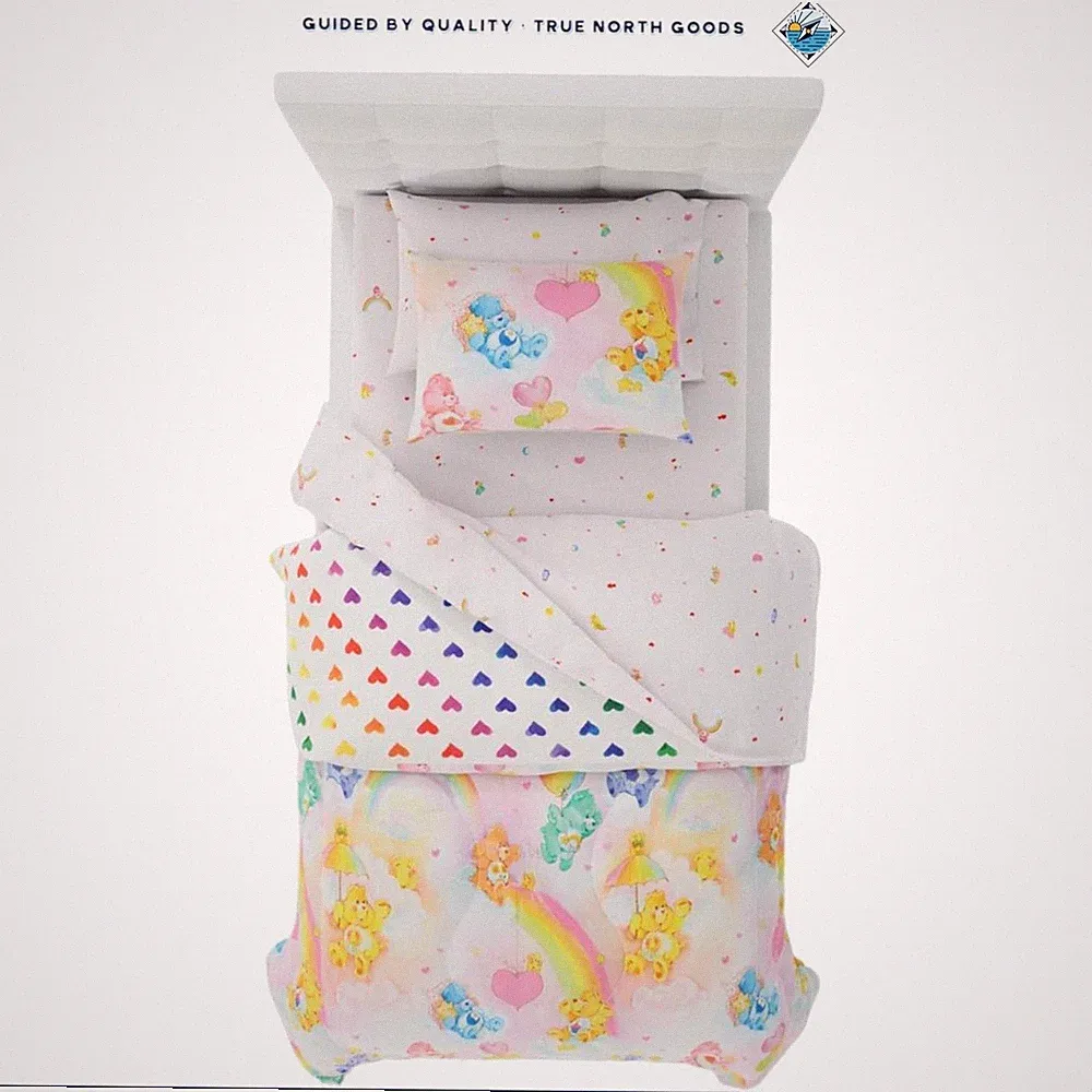 Colorful Twin Size Bedding Set, Includes 5 Pieces of Soft Microfiber Linen