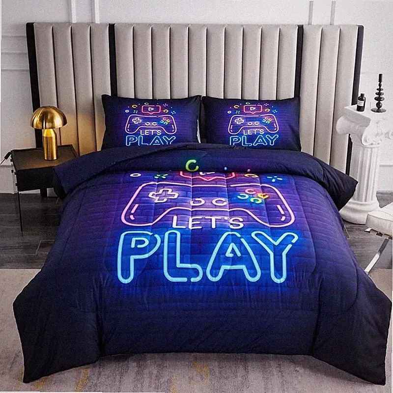 Helloosuu Gaming Bedding Sets for Boys,Twin Comforter Set Twin-3PCS, Gamer-01