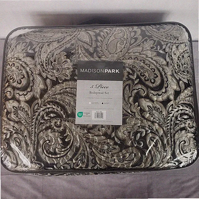 Madison Park Bedspread Set King 5pc Paisley Comforter Shams Bedding Quilt Luxury