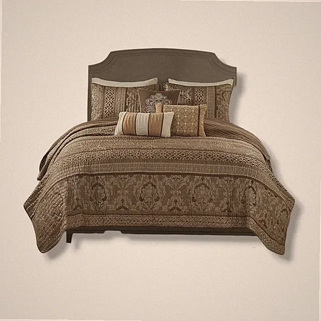 Madison Park Brown Bellagio 6-Pc Decorative Quilted Coverlet Set:King