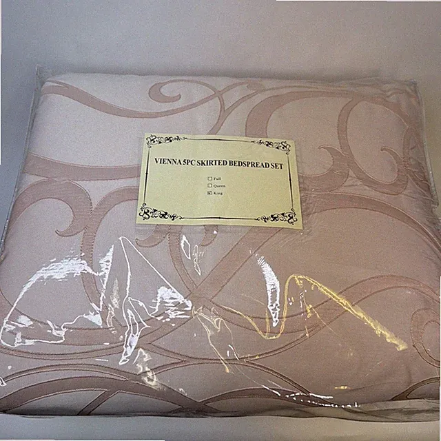 Pink Vienna 5 Piece King Sized Skirted Bedspread Bedding Set Brand New