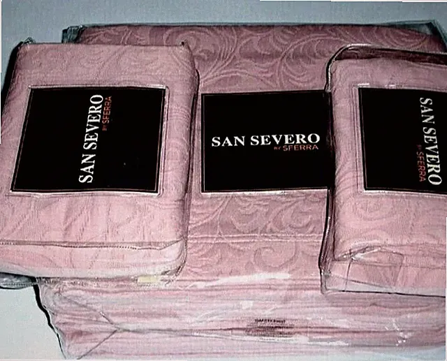 Sferra Hannah Lavender Queen 5 PC Coverlet Shams Set Cotton Matelasse Scroll New
