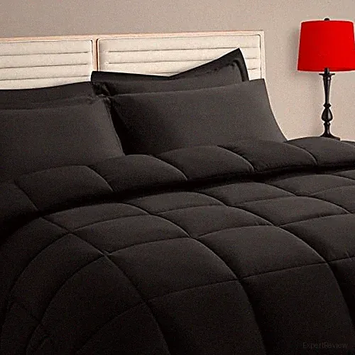 Size Comforter Set - 5 Pieces, Bed in a Bag Bedding Sets with All Twin Black