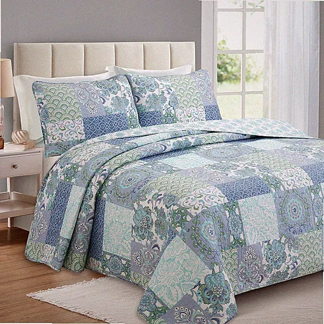 Windfall Reversible Cotton Quilt Set, Bedspreads, Coverlet